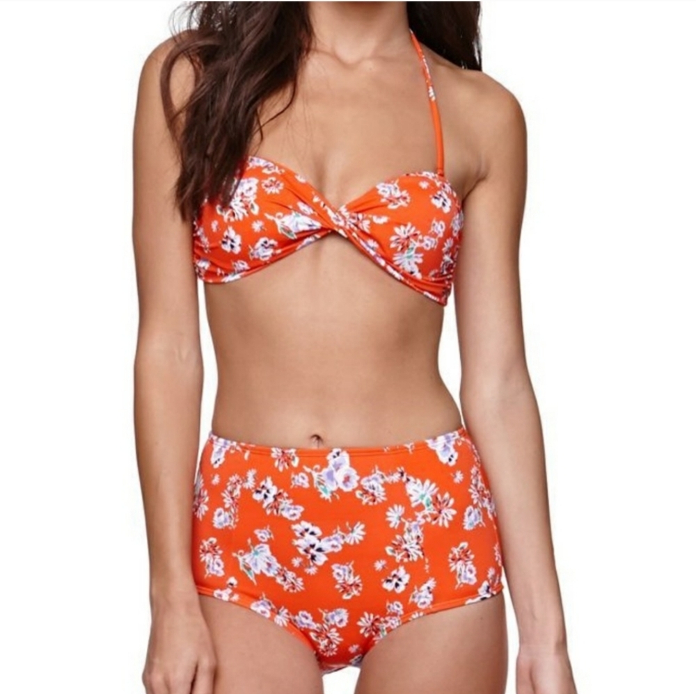 Roxy orange and lavender floral bikini